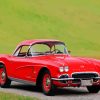Red Classic 62 Chevrolt Car Corvette Paint By Number