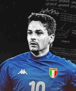 Roberto Baggio Italian Football Player Paint By Number