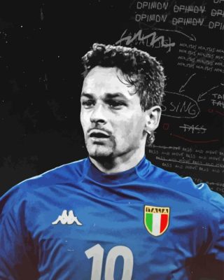 Roberto Baggio Italian Football Player Paint By Number