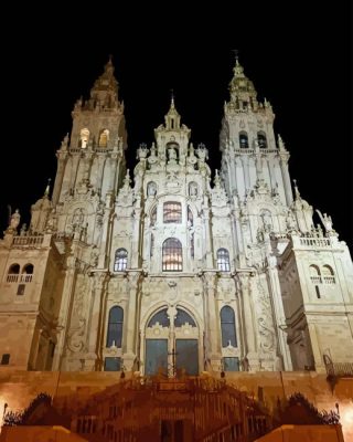 Santiago De Compostela At Night Paint By Numbers