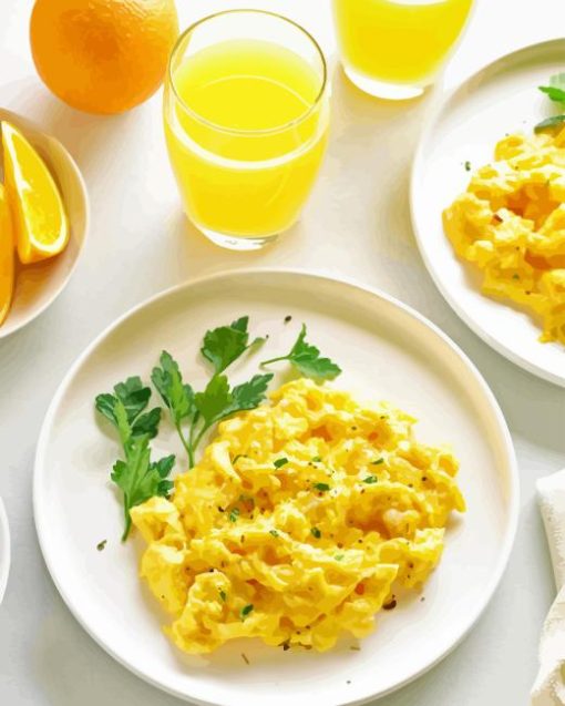 Scrambled Eggs With Juice Paint By Numbers