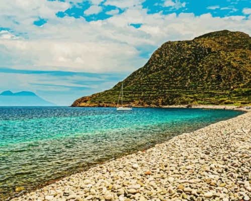 Sicily Boat Beach Paint By Number