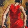 Spanish Lady With Red Dress Dancing Paint By Number