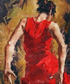 Spanish Lady With Red Dress Dancing Paint By Number