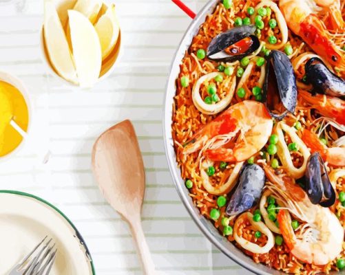 Spanish Paella Food Paint By Numbers