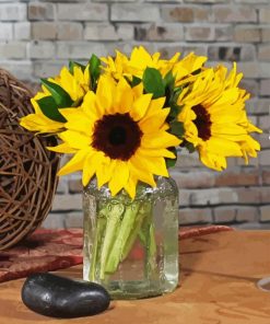 Sunflowers In Jar Paint By Numbers
