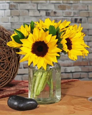 Sunflowers In Jar Paint By Numbers