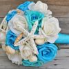 White Aqua Flowers Bouquet Paint By Number