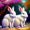 White Bunnies Paint By Number