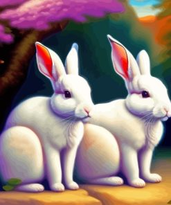 White Bunnies Paint By Number