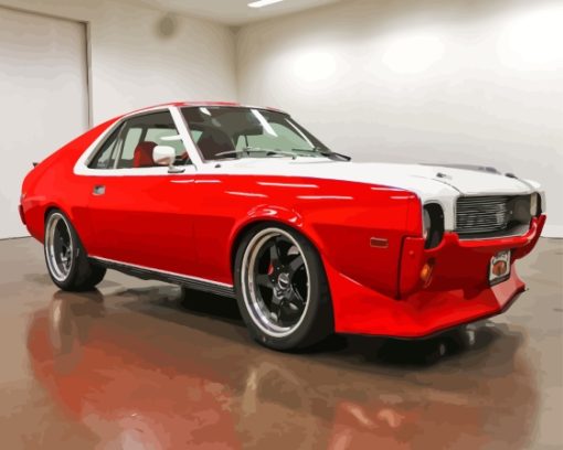 White Red 1969 Amc Amx Car Paint By Number