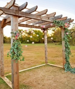 Wooden Pergola With Flowers Paint By Number