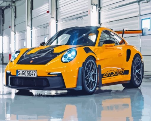 Yellow Porsche 911 Gt3 Rs Paint By Number