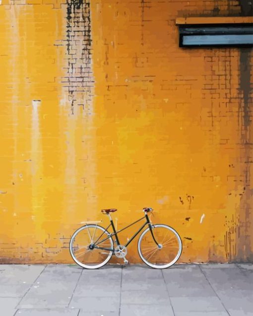 Yellow Building With Bike Paint By Number