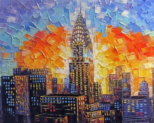 Abstract Chrysler Building NYC Paint By Numbers