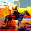 Abstract Cowboy In Desert Paint By Numbers