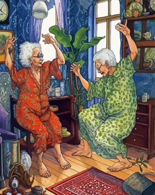 Barefoot Dancing Old Women Paint By Number