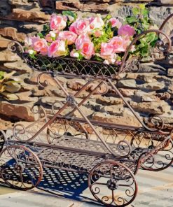 Cart With Flowers Paint By Number
