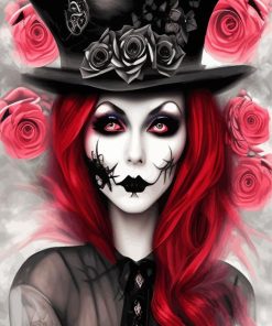 Floral Gothic Woman Paint By Number