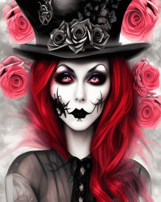 Floral Gothic Woman Paint By Number