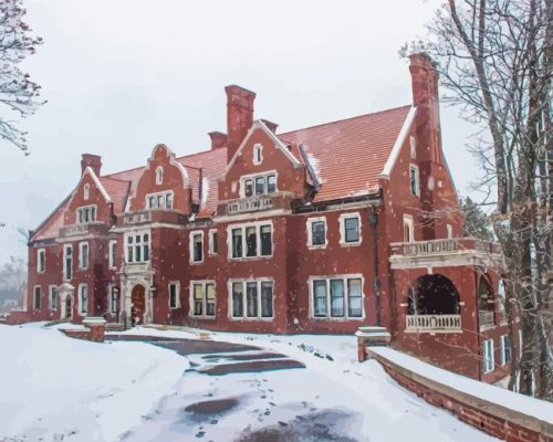 Glensheen Mansion In Winter Paint By Numbers