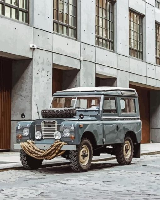 Grey Vintage Land Rover Paint By Number