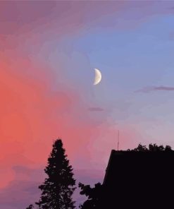 Half Moon Sunset Paint By Numbers