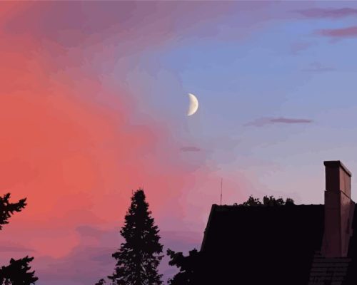 Half Moon Sunset Paint By Numbers