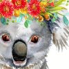 Koala Bear With Colorful Flowers Crown Paint By Number