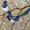 Magpies On Tree Paint By Numbers