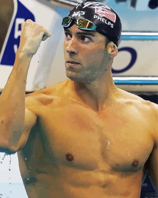 Michael Phelps American Swimmer Paint By Numbers