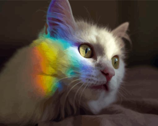 Rainbow Reflection On Cat Paint By Number
