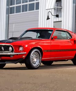 Red 1970 Ford Mustang Car Paint By Number