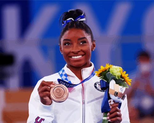 Simone Biles American Gymnast Paint By Number