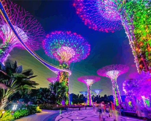Singapore Light Show Garden Paint By Number