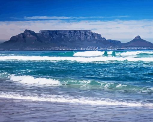 Table Mountain Bloubergstrand Paint By Numbers
