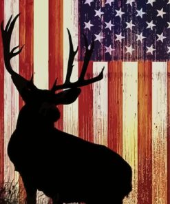 Whitetail Flag Paint By Numbers