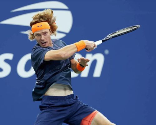 Andrey Rublev Playing Tennis Paint By Numbers