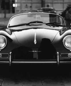 Black And White Vintage Porsche Paint By Numbers