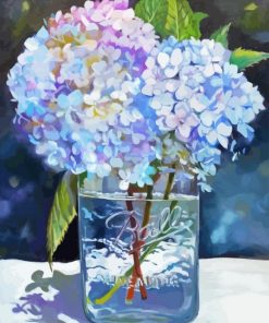 Blue Hydrangea In A Jar Paint By Numbers