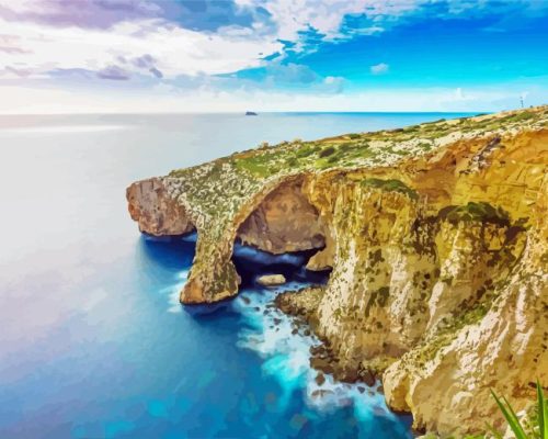 Blue Grotto Cave In Italy Paint By Numbers