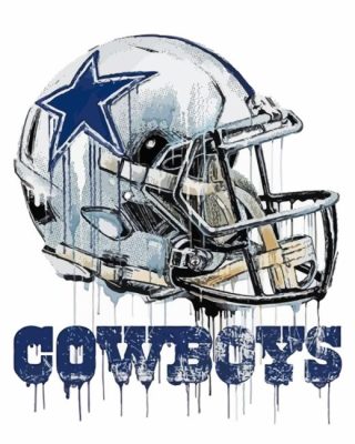 Dallas Cowboys Helmet Logo Paint By Numbers