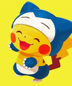 Happy Pikachu Snorlax Paint By Number