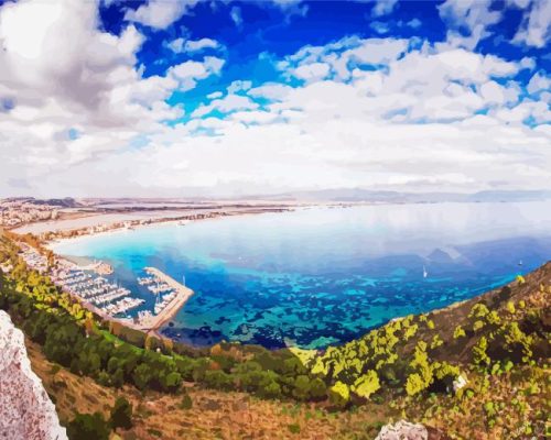 Italy Cagliari Seascape Paint By Numbers