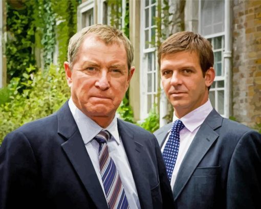 John Nettles And Jason Hughes In Midsomer Murder Paint By Number