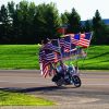 Motorcycle And Flags Paint By Number