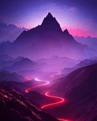 Purple Mountain Paint By Numbers