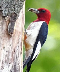 Red Headed Woodpecker Paint By Number