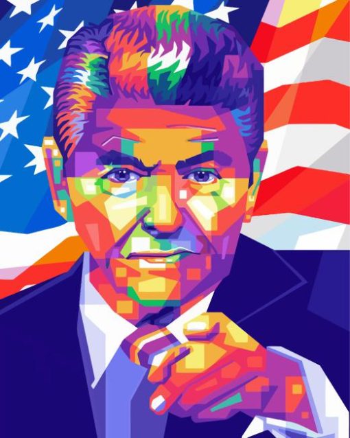 Ronald Wilson Reagan Pop Art Paint By Numbers