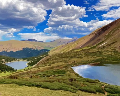 Silver Lake Colorado Landscape Paint By Numbers